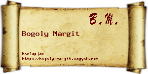 Bogoly Margit névjegykártya